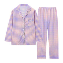 Ensemble de pyjama imprimé à boutons pour femme - Haut à manches longues avec poche et pantalon à taille élastique (M-2XL) - Grandes tailles