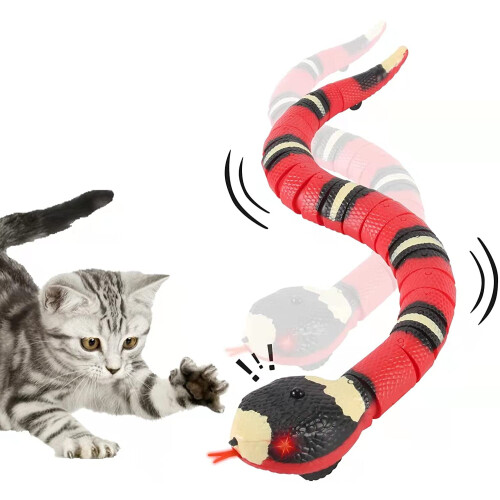 Smart Sensing Snake Toy with USB Rechargeable & Realistic Texture, Green