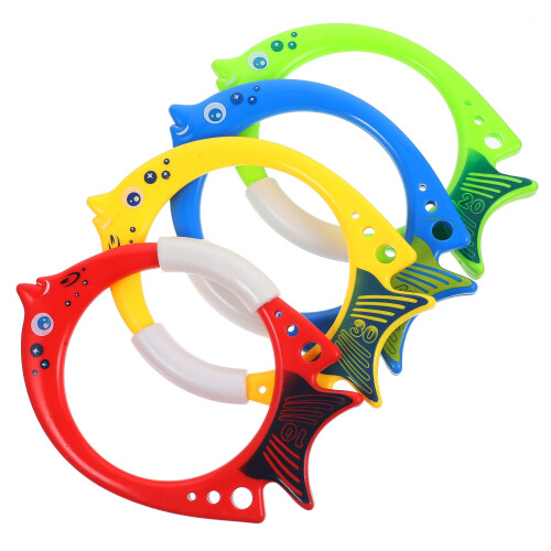 Swimming Diving Ring 4Pcs For Pool Swimming Pool Dive Tools Abs Material