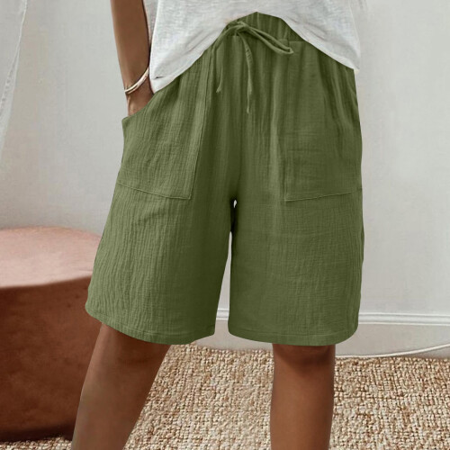 Γυναικείο ελαφρύ casual σορτς - Capris μονόχρωμο που απομακρύνει την υγρασία για 1