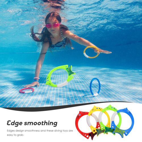 Swimming Diving Ring 4Pcs For Pool Swimming Pool Dive Tools Abs Material 1