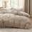 Deep Beige Queen Duvet Cover Set 3 pcs Prewashed Cotton-Like 1