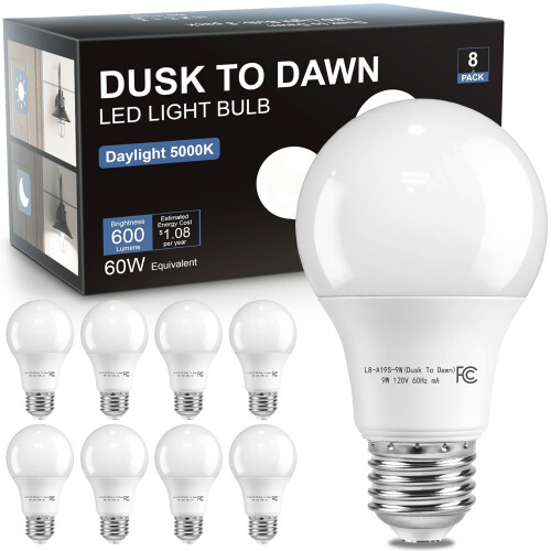 Ampoule LED crépusculaire 800 lm 5000 K E26