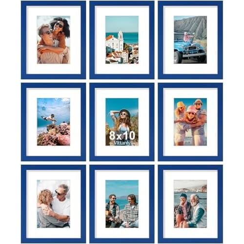 Ensemble de 9 cadres photo 8x10 – Bois composite avec