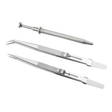 1 set di pinzette professionali per gioielli in acciaio inossidabile, antiscivolo e con punta fine, ideali per la creazione di gioielli, la