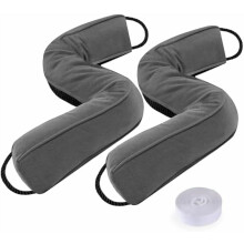 2-Pack 32" Weighted Door Draft Stopper, Glass Beads & Cotton, Removable & Machine Washable, Anti-Abrasion Bottom, Gray