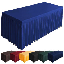 Polyesterový elastický obrus na obdĺžnikové stoly s dĺžkou 1,2 m, vodeodolný a umývateľný, tmavomodrý (122,5 cm D x 39,4 cm Š x 73,5 cm