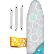 Super Soft 5 Layer Turbo Ironing Board Covers 125 x 45 cm - 50% faster with High Speed Steam Reflection, Made in EU, 100% Cotton Top, 122 x 38, 5