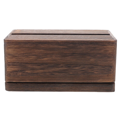 Doosje tissues van hout, donkerbruin, 1 stuk