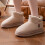 Women's Winter Fleece-Lined Snow Boots Beige Size 7 6