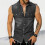Ανδρικό τζιν φανελάκι Vintage Slim Summer Tank Top χωρίς μανίκια και κουμπιά, μαύρο 1