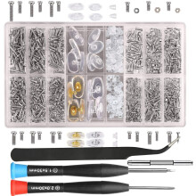 Brillen- und Sonnenbrillenreparaturset mit Nasenpads (4 Typen, 8 Paar), Schrauben, Pinzette, Schraubendreher (21 Typen), 1000-teiliges