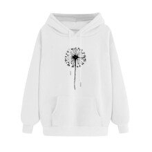 Sweat à capuche pour femme, imprimé cœur blanc, manches longues, taille XL