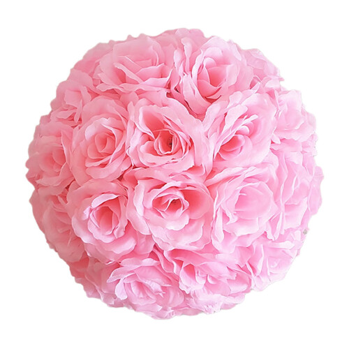Realistisk kunstig rosekugle lys pink 15 cm