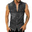 Ανδρικό τζιν φανελάκι Vintage Slim Summer Tank Top χωρίς μανίκια και κουμπιά, μαύρο 2