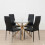 Round Glass Dining Table Set With 4 Black Chairs 1