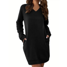 Robe moulante unie à manches longues en jersey extensible spandex, col roulé, coupe ajustée, style décontracté chic.