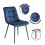 Round Glass Dining Table Set With 4 Blue Chairs 5