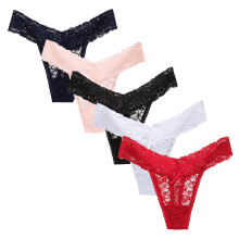 Damen-Tanga-Stringhosen, 5er-Pack, Spitze, weiche Dessous, Unterwäsche, mehrfarbig, Größe M, Depends Unterwäsche für Damen
