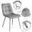 Round Glass Dining Table Set With 4 grey Chairs 5