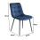 Round Glass Dining Table Set With 4 Blue Chairs 6