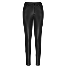 Módní dámské kožené kalhoty, ležérní kalhoty z umělé kůže, slim fit dlouhé kalhoty, ležérní legíny, černé