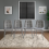 Round Glass Dining Table Set With 4 grey Chairs 2