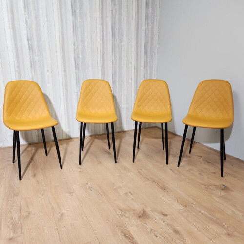 Round Glass Dining Table Set With 4 Gem Chairs 1