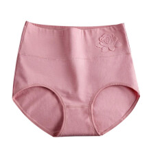 Braguitas de talle alto con control de abdomen para mujer, ropa interior de algodón que no forma michelines, braguitas moldeadoras, color rosa