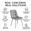 Round Glass Dining Table Set With 4 grey Chairs 4