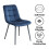 Round Glass Dining Table Set With 4 Blue Chairs 4