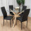 Round Glass Dining Table Set With 4 Black Chairs 2