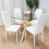 Round Glass Dining Table Set With 4 white Chairs 1