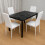 Black Marble Effect Dining Table with 4 Chairs 1
