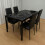 Black Marble Dining Table with 4 Black Chairs 1