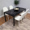 Black Marble Effect Dining Table with 4 Chairs 1