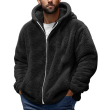 Geansaí le Zipper agus Hoodie Clúmhach Mórmhéide XXL d'Fhir