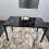 Black Marble Dining Table with 4 White Chairs 2