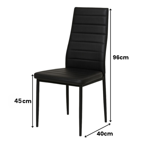 Black Marble Dining Table with 4 Black Chairs 1