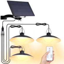 Solar Pendant Light Remote Dimmable IP65 Waterproof Wall