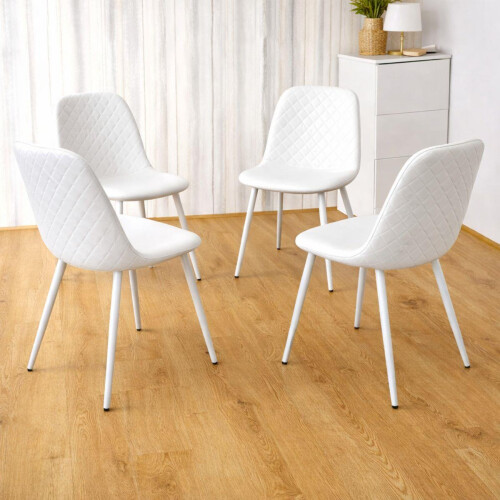 Black Marble Effect Dining Table with 4 Chairs 2