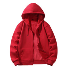 Sweat à capuche zippé en polaire unie pour homme lulshou, doublé de peluche douce, avec poches avant, idéal pour le streetwear, rouge, taille