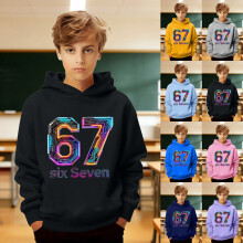 Six Seven6 7Meme kapucnis karácsonyi pulóver gyerek lezser hosszú ujjú nyomtatott kapucnis pulóver fiúknak rózsaszín