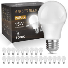 A19 LED-Lampen, entspricht 100 W, 5000 K Tageslichtweiß, 15 W, 1500 Lumen, E26-Sockel, UL-gelistet, Beleuchtung für Schlafzimmer, Wohnzimmer,