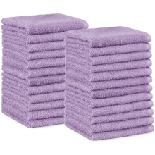 Gants de toilette 100 % coton, 30 x 30 cm, lot de 24