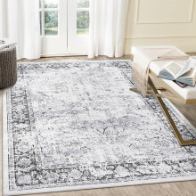 Koberec 6x9Rugs, protišmykový umývateľný koberec s nízkym vlasom, vintage opotrebované koberce, odolný voči škvrnám, do herne, jedálne,