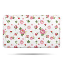 Pioneer Flower Badezimmerteppich mit Blumenmuster, rutschfeste Mikrofasermatte mit Gummirückseite, weiche Badematte (43 x 76 cm), geeignet für