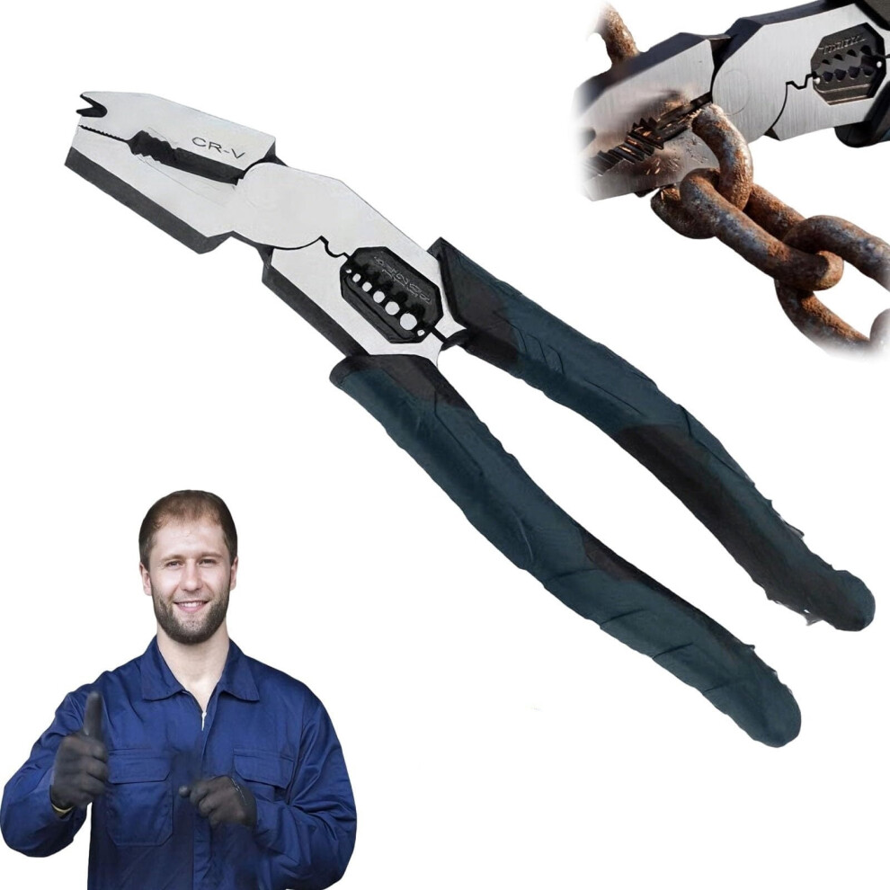 2026 New 9-In-1 Industrial Cutting Pliers, Nail Puller/Wire Cutter/Stripper/Crimper, Compound Leverage Design Â Diy & Home Use (1Pc) 9558633765410