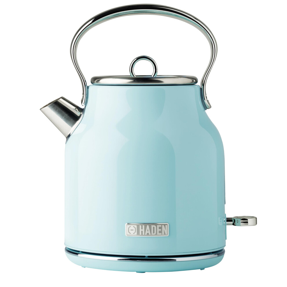 Haden Heritage Electric Kettle - Energy Efficient - Rapid Boil And Boil Dry Protection - Stainless Steel Housing - Retro Kettle - 3000W - 1.7 Blue