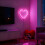 Ystävänpäivän LED-sydänneonvalomainos pinkki 3